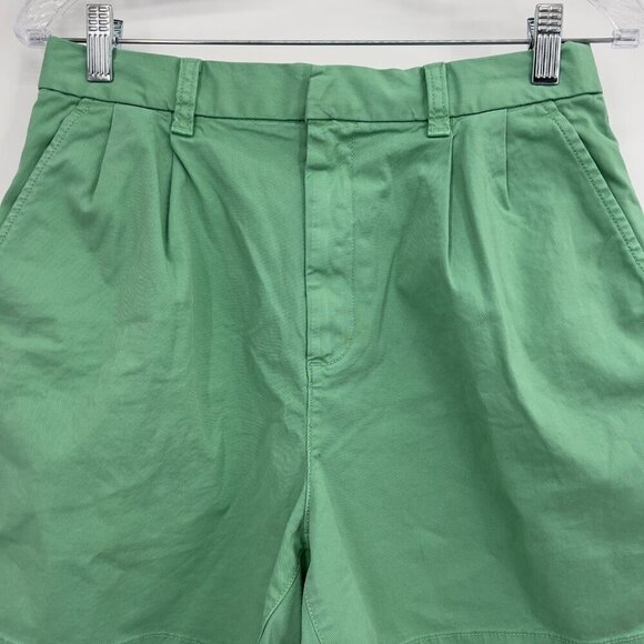 GAP Green High Rise Shorts Women's Size 8 Stretch Cotton Blend - Picture 2 of 9